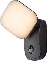 Rabalux - buitenwandlamp met bewegingssensor - Wandlamp voor buiten - LED 12W, IP44, Odiel - Zwart - 3000 K