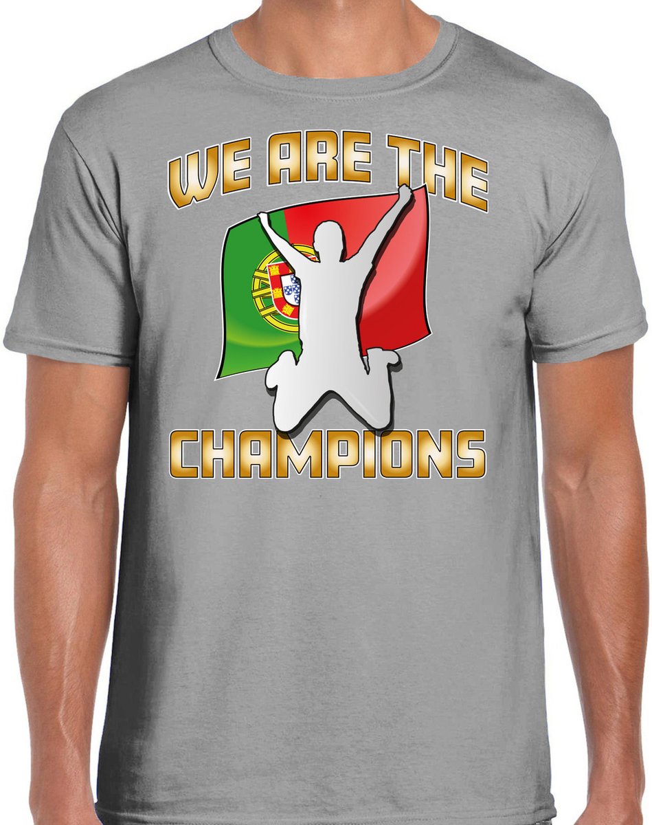 Bellatio Decorations Verkleed shirt voor heren - Portugal - grijs - voetbal supporter - themafeest M