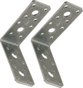 Hoekankers/stoelhoeken - 10x - verzinkt staal - breedte 4 cm - lengte 9 x 9 cm - DHZ ijzerwaren