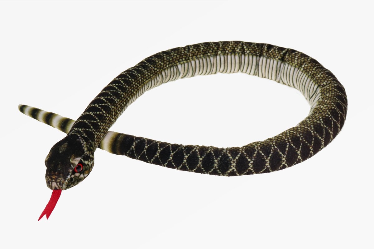 Cornelissen Ratelslang knuffel - pluche - slang knuffeldier - donkergroen - 100 cm