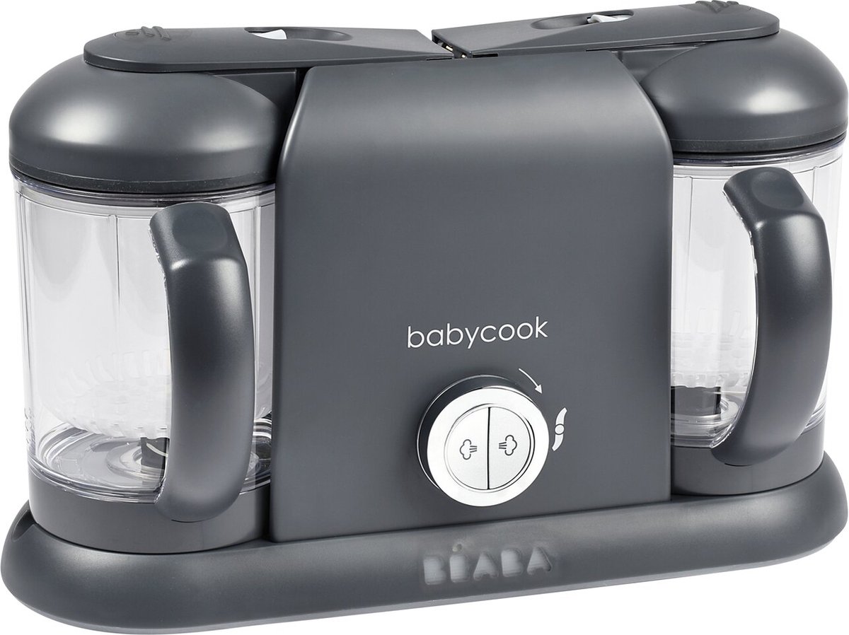 Goedkoopste Béaba Babycook® Duo - 4-in-1 Stoomkoker en Babyvoeding Bereider - Twee Grote Kommen - Grijs - Foodprocessor
