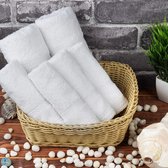 handdoekenset van katoen, wit, 2 badhanddoeken, 2 handdoeken en 4 handdoeken, 500 g/m², vaste zoom, zeer absorberend (8 stuks)