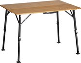 Skandika Tobro Kampeertafel van Bamboe – Campingtafels - Opvouwbare tafel met net – Klaptafel voor camping, tuin, balkon – Aluminium, hout, weerbestendig, max. 100 kg belastbaar – 3 standen in hoogte verstelbaar – 100x72x70cm (LxBxH) - Bamboe
