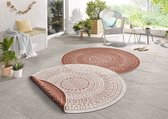 Flycarpets Omkeerbaar Vloerkleed - Binnen & Buitenkleed Porto- Terra / Creme - 200x200 cm