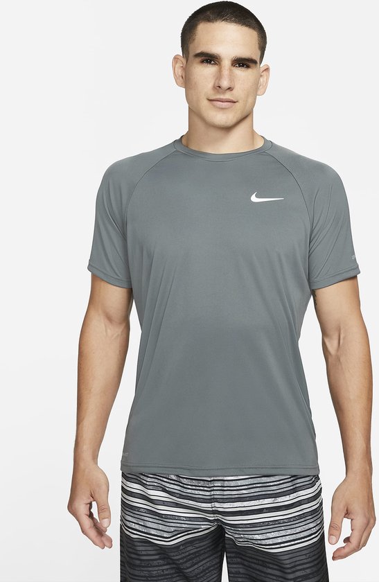 Nike Swim Nike Essential - Short sleeve hydroguard Heren Zwemshirt - Grey - Maat M