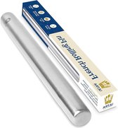 Bol.com Professionele Franse Deegroller - 157 inch Roestvrij Staal voor Bakken - Beste voor Fondant Taartkorst - Inclusief Taps ... aanbieding