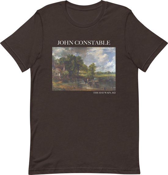John Constable 'De Hooiwagen' ("The Hay Wain") Beroemd Schilderij T-Shirt | Unisex Klassiek Kunst T-shirt | Bruin | S