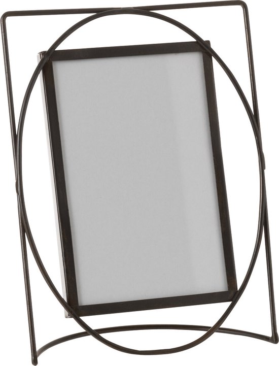 J-Line cadre photo Rectangle - métal/verre - brun foncé - small