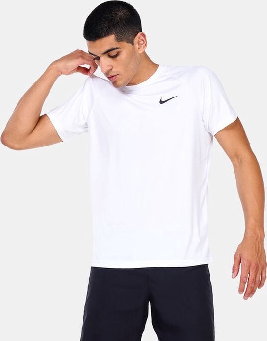 Nike Swim Nike Essential - Short sleeve hydroguard Heren Zwemshirt - White - Maat XS