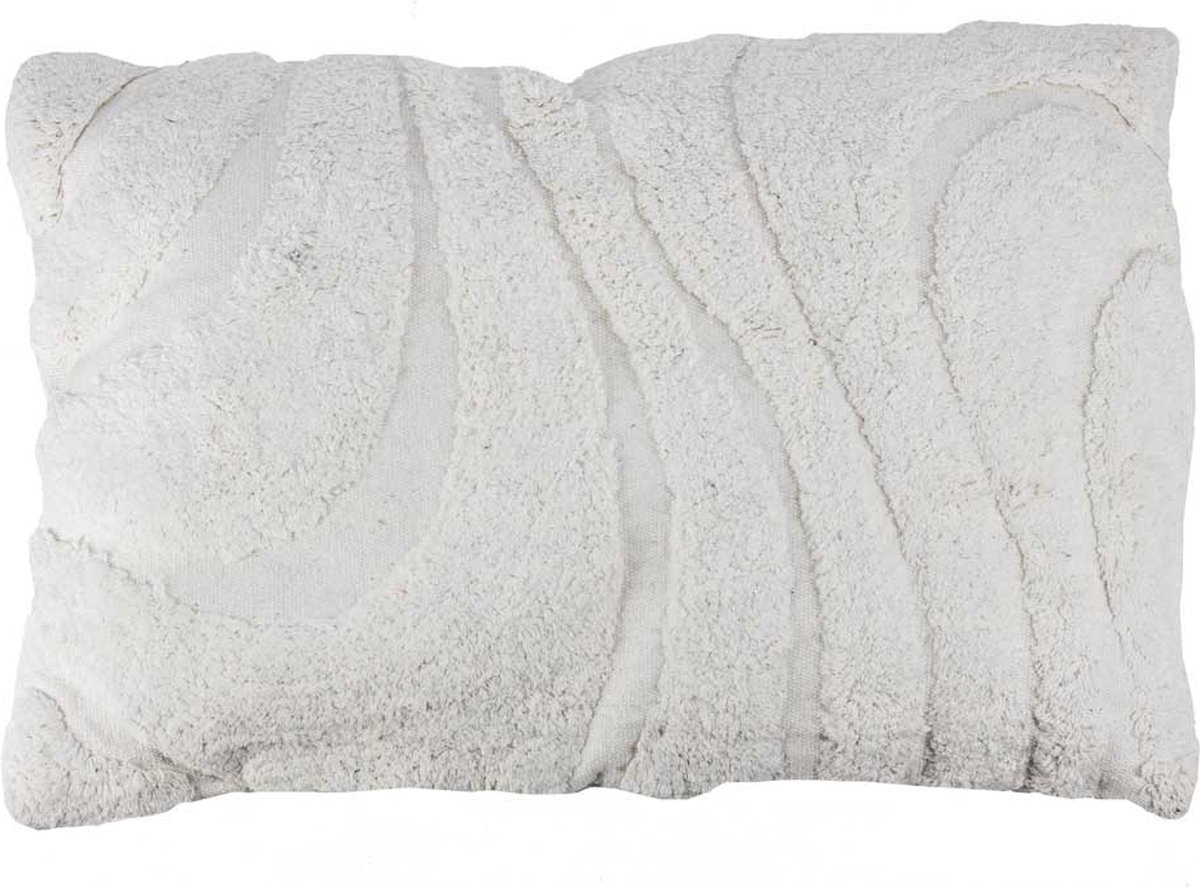 HomeBound by KY | Sierkussen Fluffy organic cream rechthoek | 40x60cm | kussen organisch cream rechthoek pluizig