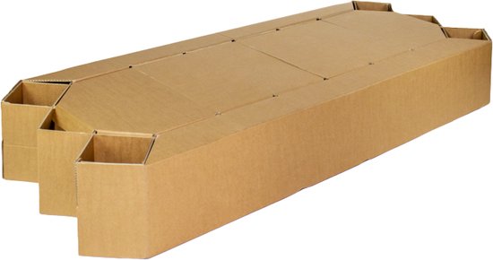 Kartonnen uitvouwbed - 180 x 200 cm - Opklapbaar bed - Vouwbed - Kartonnen meubels - Met omranding - 100% recyclebaar - Logeerbed - KarTent