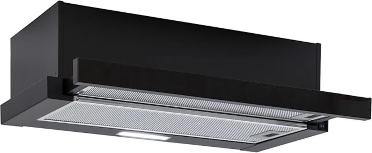 NDW Zwart 60 cm vlakscherm afzuigkap led
