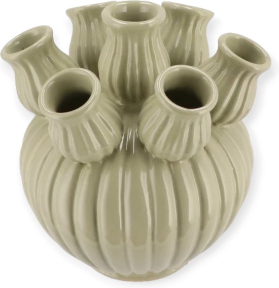 Daan Kromhout - Vase Tulipe - Vase - Amsterdam - Pistache - 16x15cm - Céramique