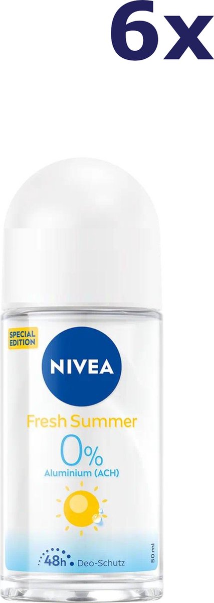 Goedkoopste Nivea Fresh Summer Deo Roller - 6 x 50 ml