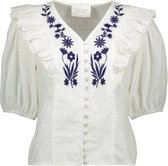 SisterS point Blouse Upa Sh 17331 White/blue Dames Maat - L