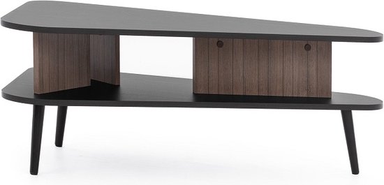 Pinelli salontafel - 100 cm - salontafel met opbergruimte - koffietafel - met hoge metalen poten - woonkamermeubel - Maxi Maja
