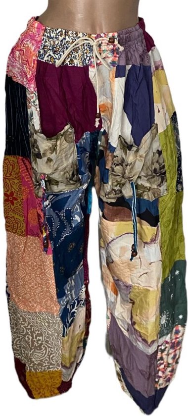 Sarouel Femme Motifs Patchwork Colorés Taille Unique 36-42