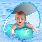 Zwemband met zonnescherm, zwemring, zwembad, voor kinderen en baby's van 3 tot 36 maanden, L, groen