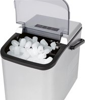 Ice cube maker produces ice cubes in 10 minutes with self-cleaning function - 12kg/24 hours - 1.5 litre water tank - silver color