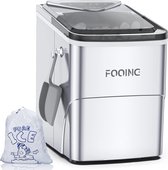 Ice Maker with Self-Cleaning Function - 15 kg/24 Hours, 9 Ice Cubes in 6 Minutes - Low Noise Operation for Home and Office Use
