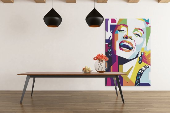 Canvas Schilderij - Bekende Persoon - Marilyn Monroe - Wanddecoratie - Abstract - 90x60 cm