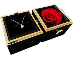 La Rose Sieradendoos met Eeuwige Roos & Ketting – Luxe Geschenkdoos – Romantisch Juwelendoos Cadeau voor Vrouw, Vriendin of Moeder – Kerstcadeau, Valentijnsdag, Verjaardag, Jubileum & Moederdag