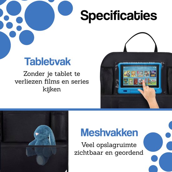 DIVERZA Auto Organizer - Luxe Autostoel Beschermer - Met Tablet Houder Voor Kinderen van DIVERZA — afbeelding 5