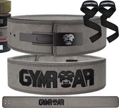 Gymroar Lifting Belt - Powerlift Riem - Lever Belt - Fast Clip Sluiting - Powerlifting - Crossfit - Bodybuilding - Deadlift - Squat - 10MM - Grijs - M