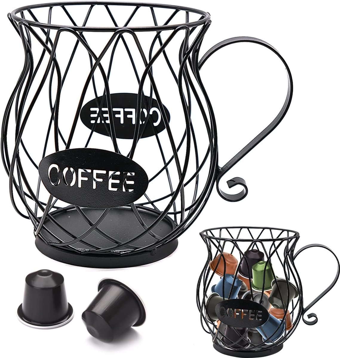 Koffiecapsulemand koffiepadorganisator opbergmand voor koffiecapsules koffiecapsulehouder origineel ontwerp voor thuis café hotel ornamenten