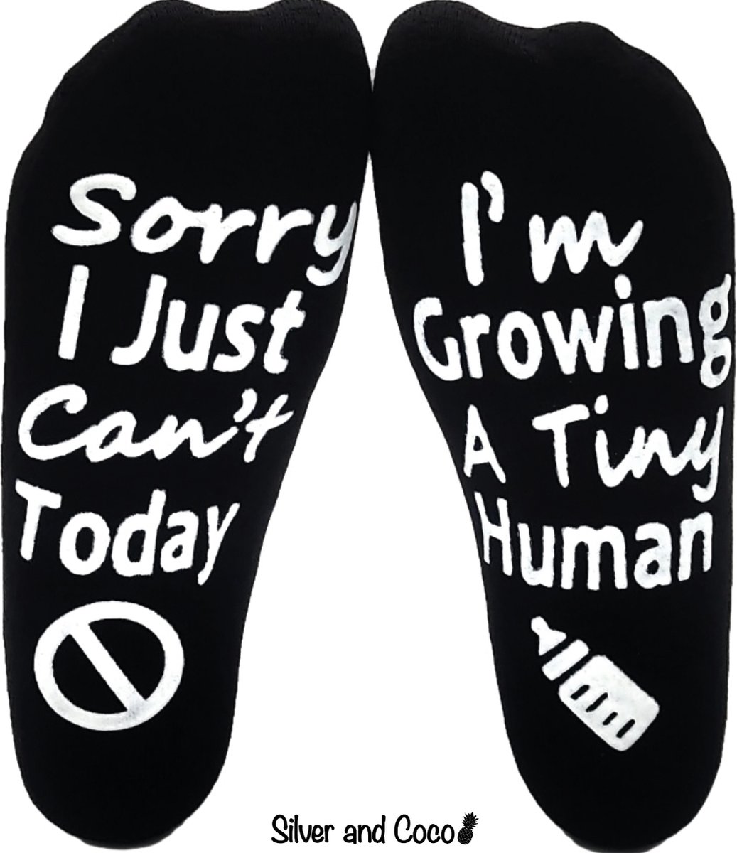 SilverAndCoco® - Tiny Human Sokken / Gekke Vrolijke Foute Happy Baby Zwangerschaps Kleding / Leuke Grappige Warme Gender Reveal Socks / Zwanger Geschenk Sok Katoen / Baby Shower Vrouwen Kerst Cadeau met Tekst - Ik krijg een Baby