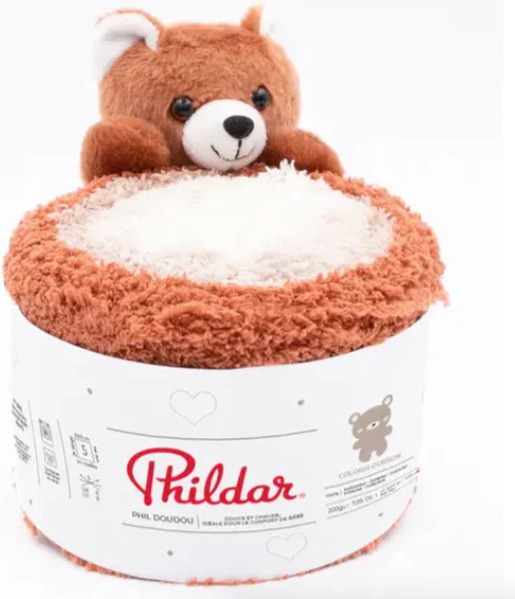 Phildar - Doudou - Superzachte garen voor baby met knuffeltje - Kleur : Ourson
