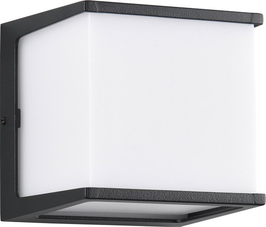 LED Tuinverlichting - Buitenlamp - Wandlamp - Torna Lera - 8W - Warm Wit 3000K - Vierkant - Mat Zwart - Aluminium