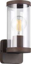 LED Tuinverlichting - Buitenlamp - Wandlamp - Torna Tino - E27 Fitting - Spatwaterdicht IP44 - Bruin - Aluminium