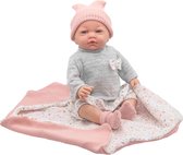 RosaToys Babypop Mia Grijs-Roze 46 cm