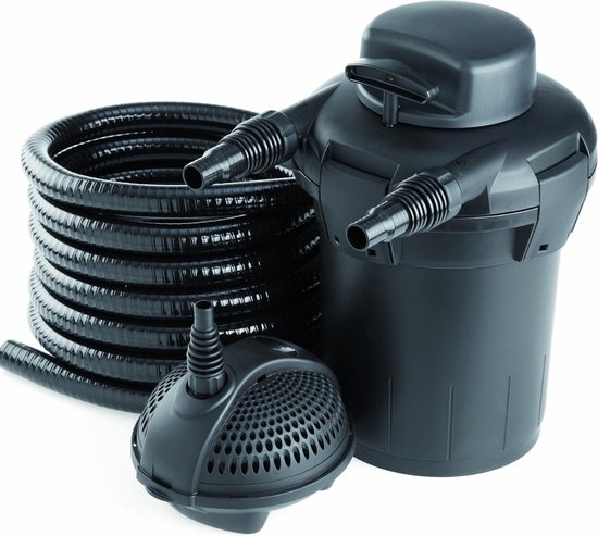 Vijverfilter – Vijverfilter Complete Set – Vijver Filter Tot 5000 Liter – Filterpomp – Stromingspomp – Algenbestrijding - Zorgt voor Schoon en Helder Water - 18 x 16 x 12.5 cm