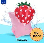 Swimsly® Zwembandjes - Zwembandjes - Zwemveiligheid - Zwemvest - Aardbei - 0-15 kg - 2 paar