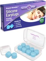 Oordopjes om te slapen - 5 paar heldere blauwe siliconen oordopjes voor slaap zwemmen oorbeschermers volwassenen en kinderen ruisonderdrukkende wax oordopjes voor snurken