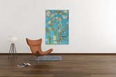 Canvas Schilderij - Vincent van Gogh - Amandelbloesem - Wanddecoratie - 60x40 cm
