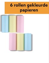 Mini Printer Papier - 6 Rollen papieren - Set Kleurrijk Bedrukt- Papier Pocket miniprinter -ThermischePrinter