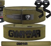 Gymroar Lifting Belt - Powerlift Riem - Lever Belt - Fast Clip Sluiting - Powerlifting - Crossfit - Bodybuilding - Deadlift - Squat - 10MM - Groen - L