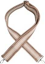 Tasriemen om te wisselen, schouderriem, tas, tasriem, verstelbaar, breed, 3,8 cm, met zilveren karabijnhaak, draagriem voor handtassen, dames, tasband, tassen, beige, Q12