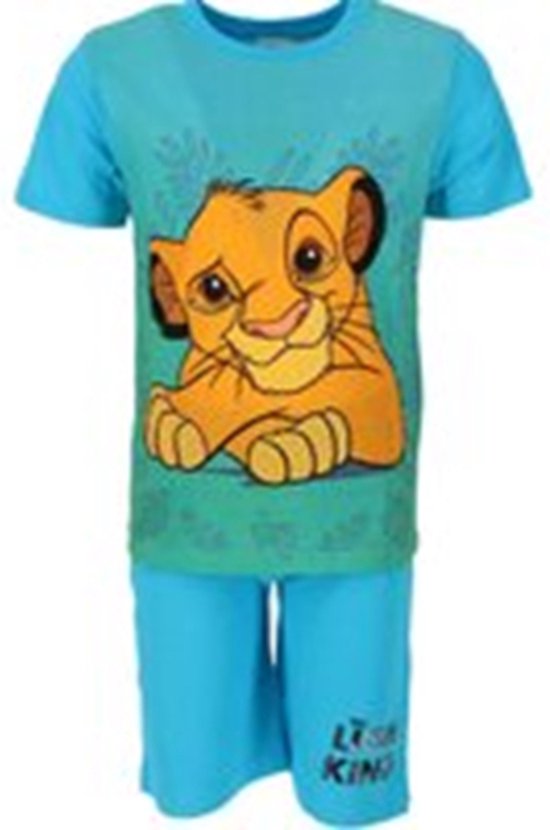 Shortama - pyjama - katoen - pyjamaset - de Leeuwenkoning - Lion King - blauw - maat 92 - 2 jaar
