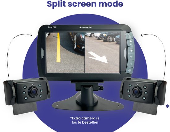 Caliber draadloze achteruitrijcamera voor Auto Caravan Camper - Achteruitrij camera set - Achteruitrijcamera draadloos 7 Inch Scherm - Nachtzicht - Waterbestendig (CAM701) van Caliber — afbeelding 3