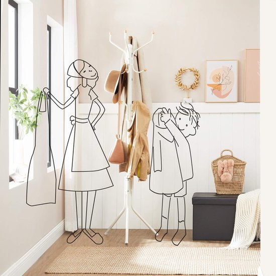 Tassenboom garderobestandaard tassen | 4 haken - 90 cm ijzer - 3,5 kg | kleine meubels woning en kantoor | garderobe opbergen accessoires