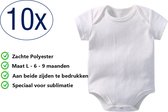Sublimatie Baby Rompertjes 10x Pack - Maat L - 6-9 Maanden - Sublimatie Producten Blanco