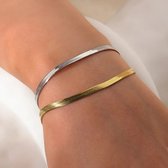 Lucardi Dames Armbanden - Set - Zilver - Cadeau - Zilverkleurig