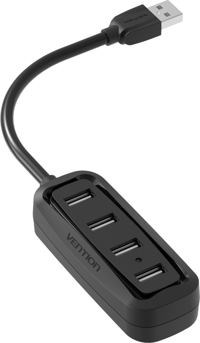 Vention USB 2.0 Hub 4 poorten USB Splitter OTG Adapter - 50cm Kabel - Zwart