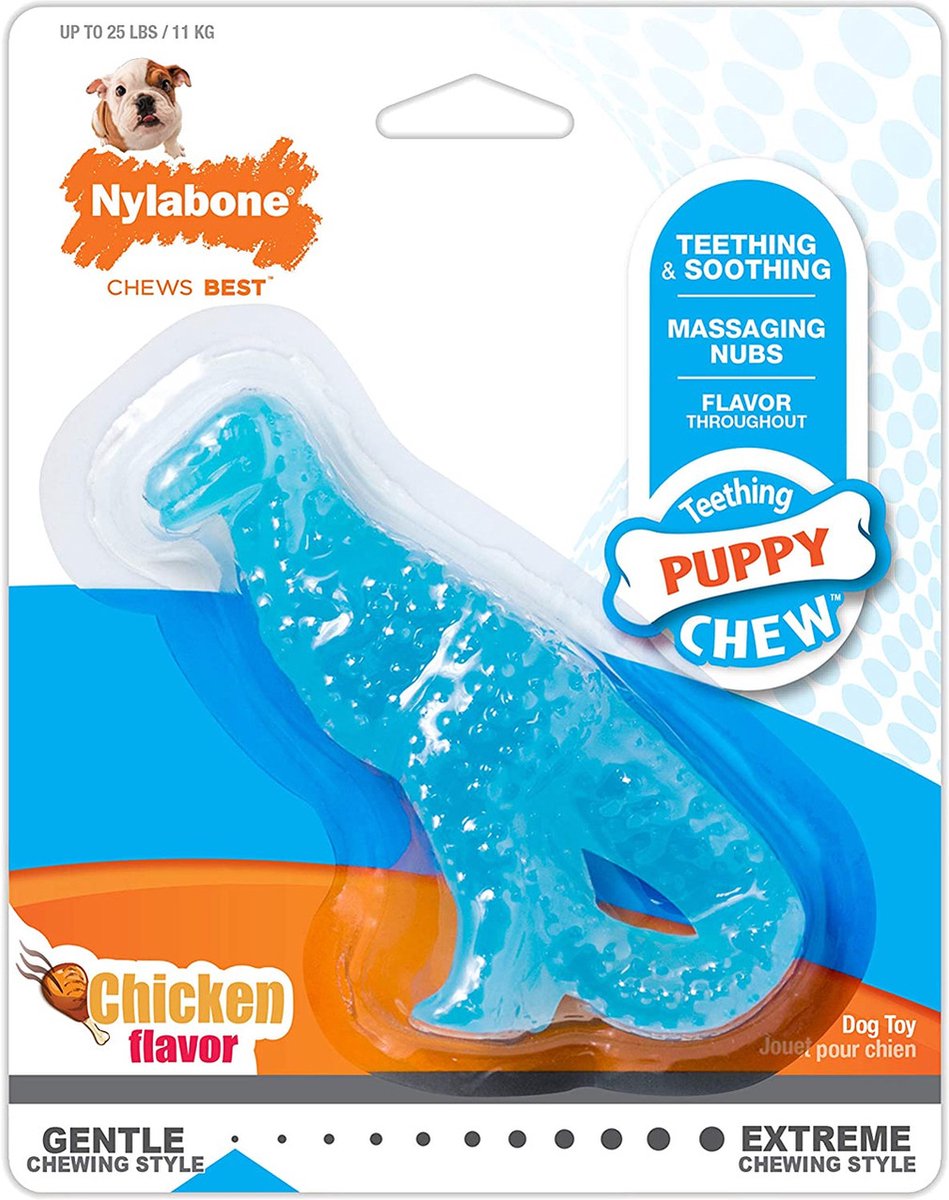 Nylabone flexi voor honden puppy dental dinosaur chicken tot 11 kg thumbnail 2