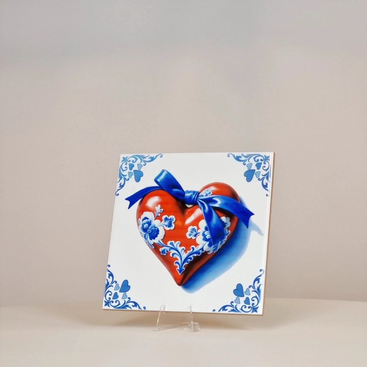 Delfts Blauw Moederdag Tegeltje I Love You