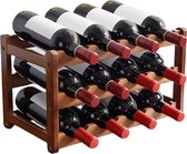 Pazzo Goods - Casier à vin - 12 bouteilles - Zwart - Bois - Montant - Casier à bouteilles - Porte-bouteille de vin